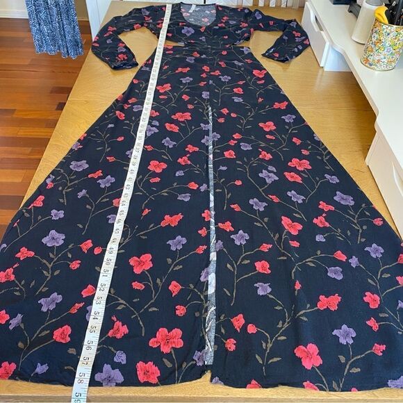 Reformed by REFORMATION X URBAN OUTFITTERS Navy Maxi CutOut Floral Dress Size XS - Picture 13 of 16